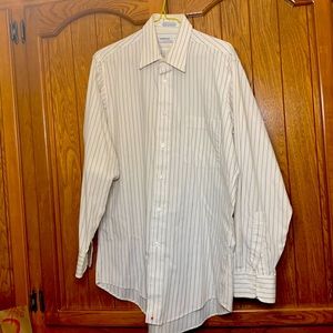 Nordstrom striped cream color dress shirt.  Size 15 32